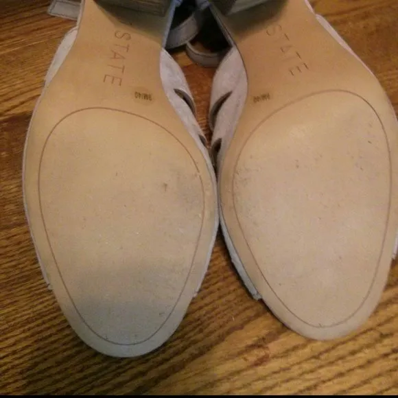 Retro Suede Chunky Heeled Sandals Size 9