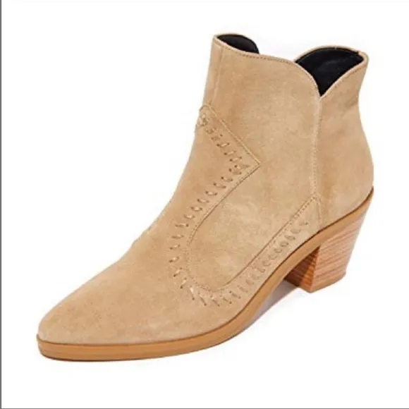 REVOLVE REBECCA MINKOFF - Lulu Womens Suede Western Ankle Boots Side Zip Sz 8.5