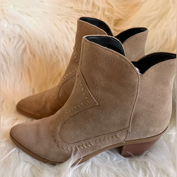 REVOLVE REBECCA MINKOFF - Lulu Womens Suede Western Ankle Boots Side Zip Sz 8.5