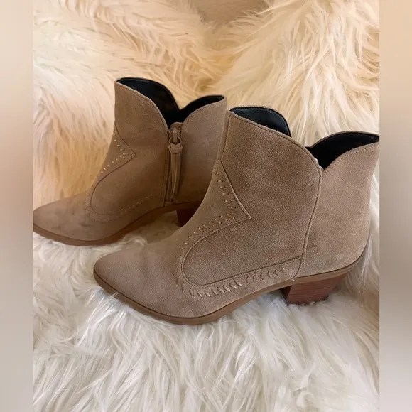 REVOLVE REBECCA MINKOFF - Lulu Womens Suede Western Ankle Boots Side Zip Sz 8.5