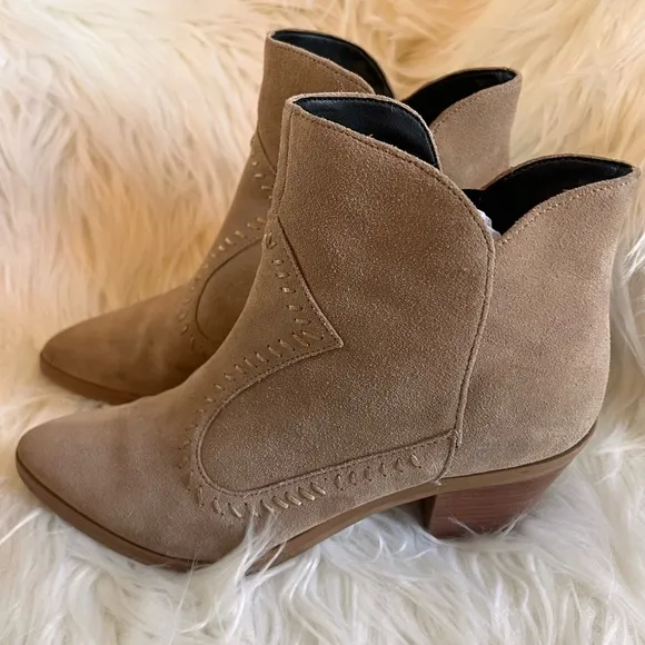 REVOLVE REBECCA MINKOFF - Lulu Womens Suede Western Ankle Boots Side Zip Sz 8.5