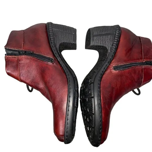 Rieker Antistress Rebecca Boots booties shoe oxblood red Side Zip women's  37