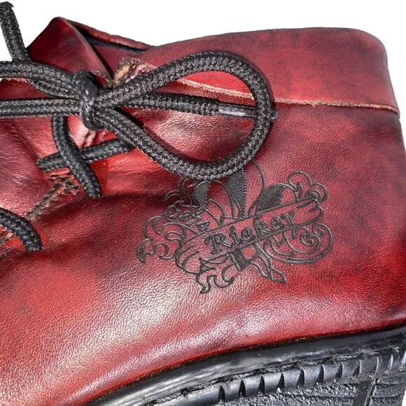 Rieker Antistress Rebecca Boots booties shoe oxblood red Side Zip women's  37