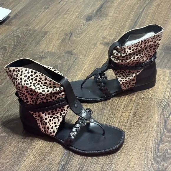 Ripicca calf hair leather gladiator sandals size 7.5