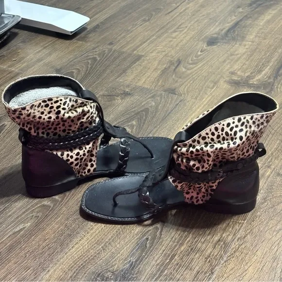 Ripicca calf hair leather gladiator sandals size 7.5