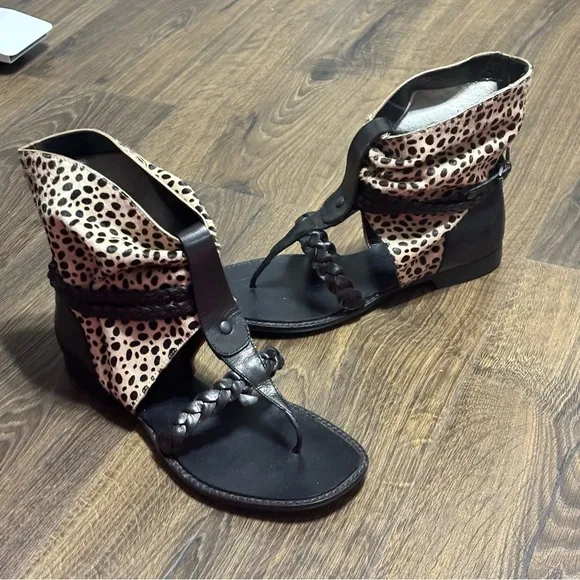 Ripicca calf hair leather gladiator sandals size 7.5