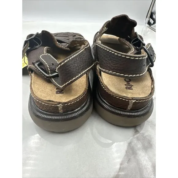 RJ Colt Mens Leather Sandals Brown Riverhead Open Toe Outdoors Chunky Sz 10M
