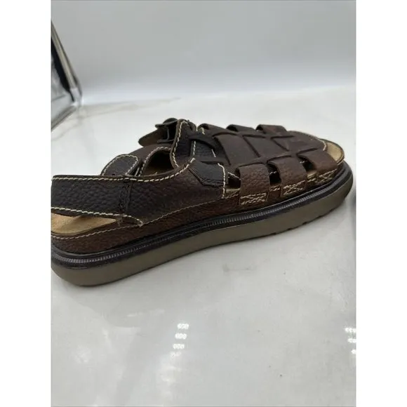 RJ Colt Mens Leather Sandals Brown Riverhead Open Toe Outdoors Chunky Sz 10M