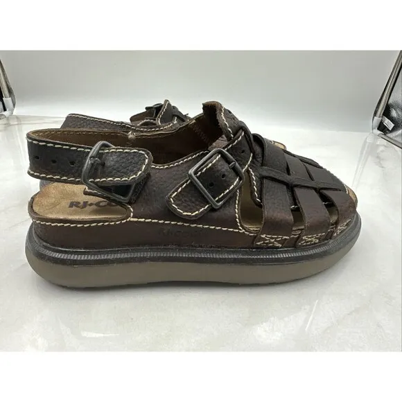 RJ Colt Sandals Mens Sz 10 Leather Brown Riverhead Open Toe Outdoors Chunky