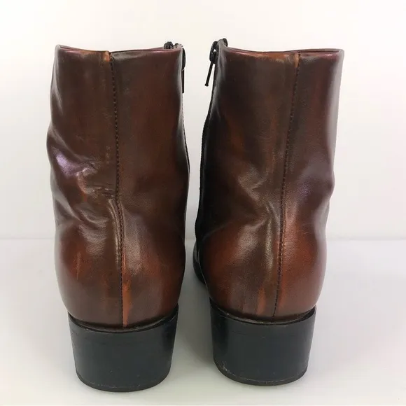 Road Wolf Men’s Master 1084 Brown Western Side Zipper Half Boots Size 8M