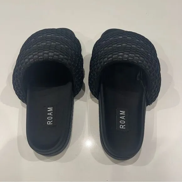 ROAM MESH PUFFY SANDALS BLACK VEGAN LEATHER NIB Size 7