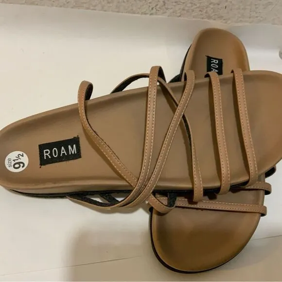 ROAM X SANDALS NUDE VEGAN LEATHER *NWOB