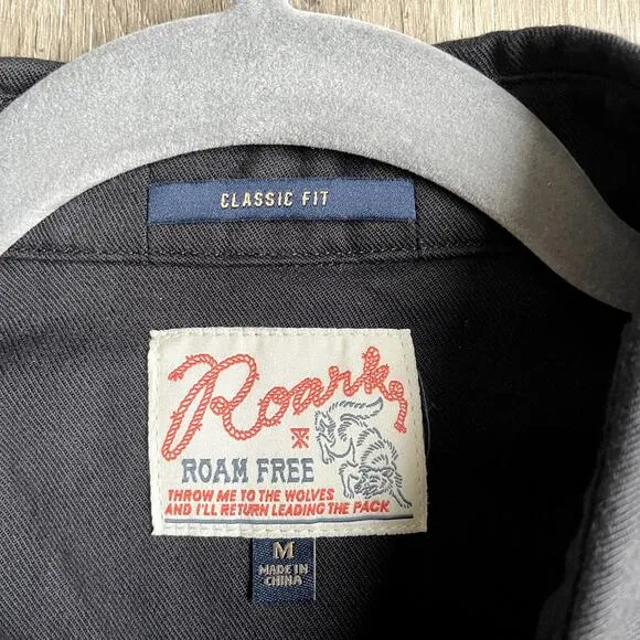 ROARK The Lone Wolf Pearl Snap Long Sleeve Shirt Medium