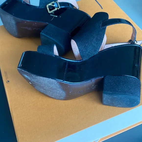 Robert Clergerie black platform sandals size 9 made in Frnce