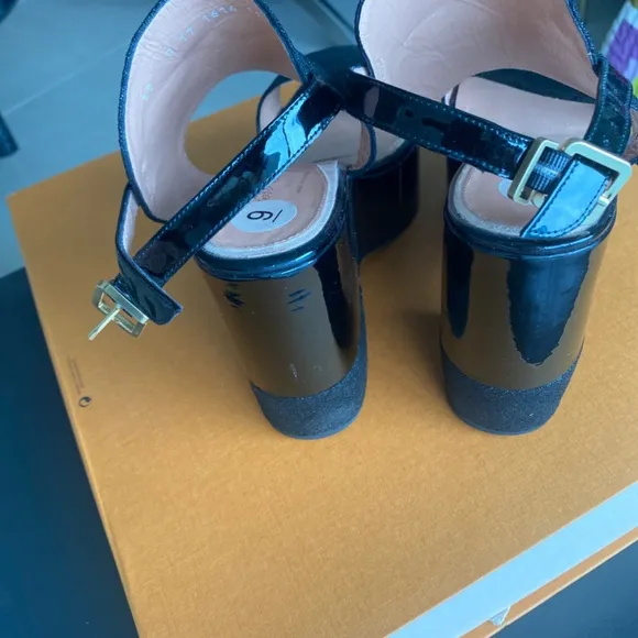 Robert Clergerie black platform sandals size 9 made in Frnce