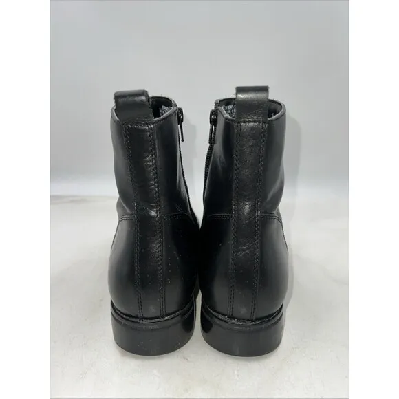 Rockport Boots Men’s Sz 9.5 Black Leather Square Toe Side Zip
