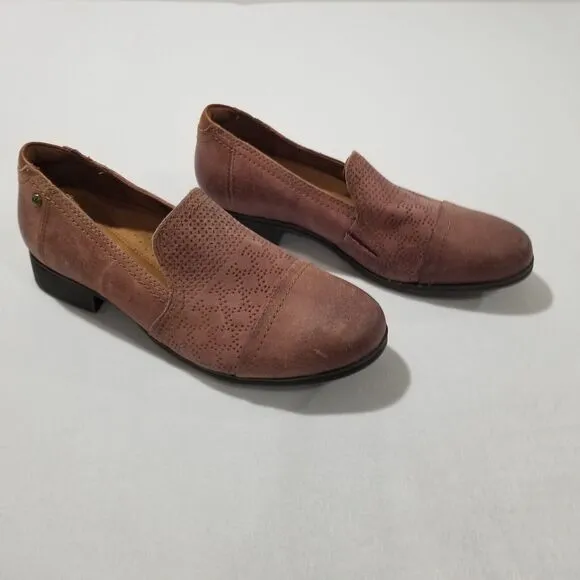 Rockport Cobb Hill Shoes Womens 7 Crosbie Slip On Loafer CI6210 Burgundy Leather