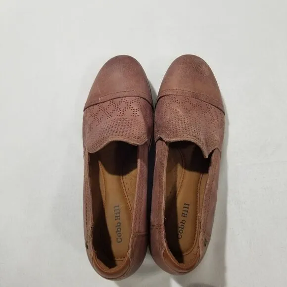 Rockport Cobb Hill Shoes Womens 7 Crosbie Slip On Loafer CI6210 Burgundy Leather