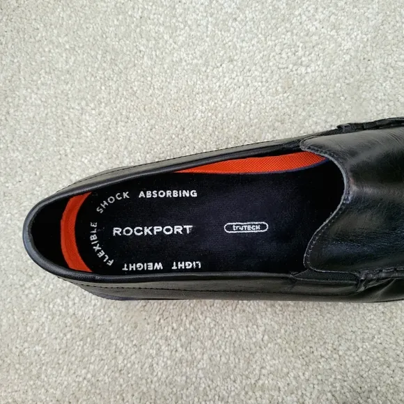 Rockport Loafers Size 11.5 M Rockport Palmer Black Leather Slip-On Shoes