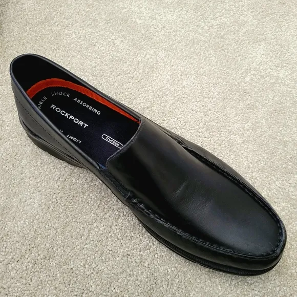 Rockport Loafers Size 11.5 M Rockport Palmer Black Leather Slip-On Shoes