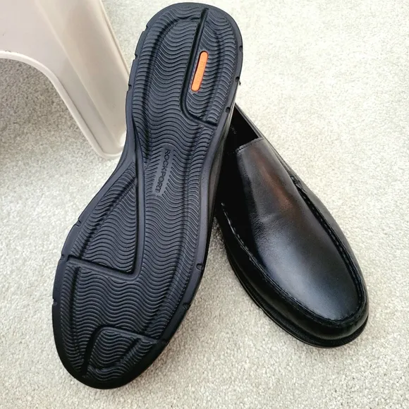 Rockport Loafers Size 11.5 M Rockport Palmer Black Leather Slip-On Shoes