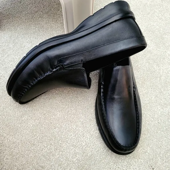 Rockport Loafers Size 11.5 M Rockport Palmer Black Leather Slip-On Shoes
