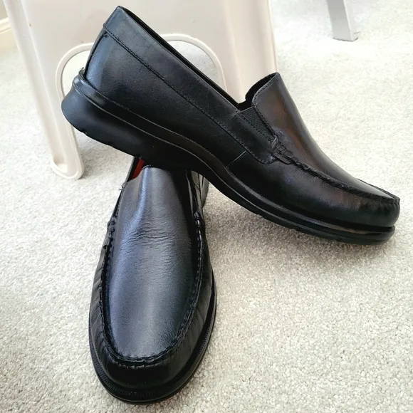 Rockport Loafers Size 11.5 M Rockport Palmer Black Leather Slip-On Shoes