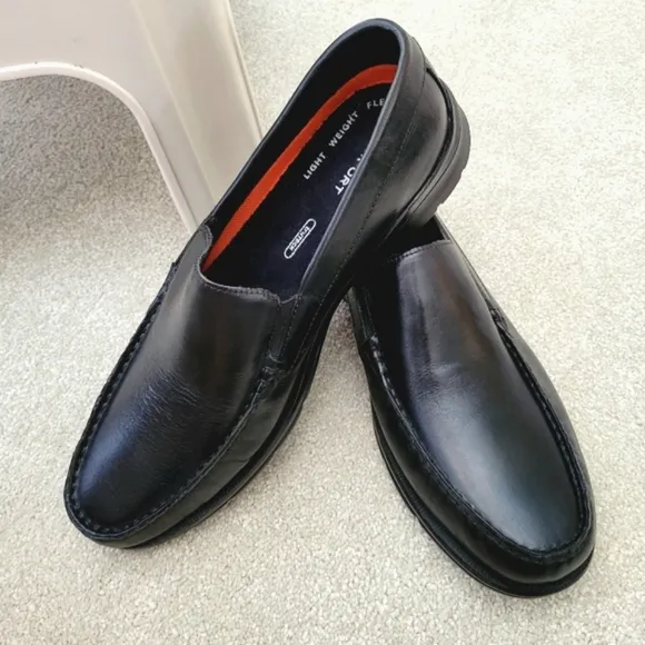 Rockport Loafers Size 11.5 M Rockport Palmer Black Leather Slip-On Shoes