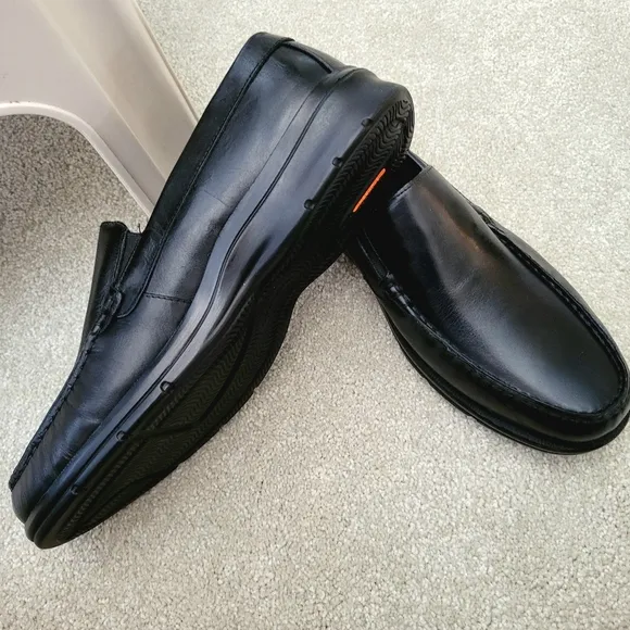 Rockport Loafers Size 11.5 M Rockport Palmer Black Leather Slip-On Shoes