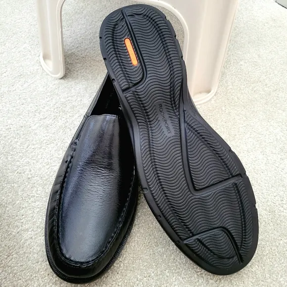 Rockport Loafers Size 11.5 M Rockport Palmer Black Leather Slip-On Shoes