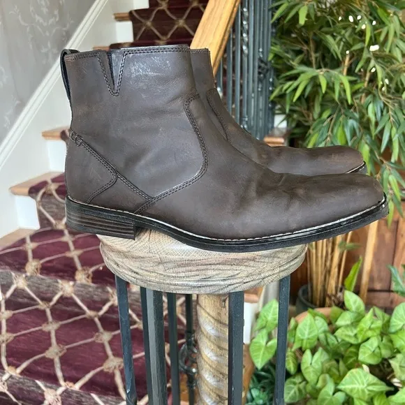 Rockport Trutech men’s boots size 10 side zip excellent condition leather brown