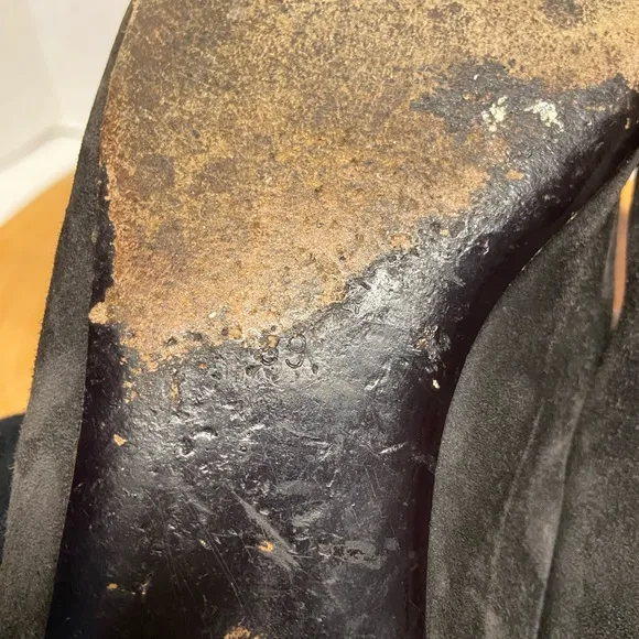 Roger Vivier Smokey Grey Suede Buckled Flats