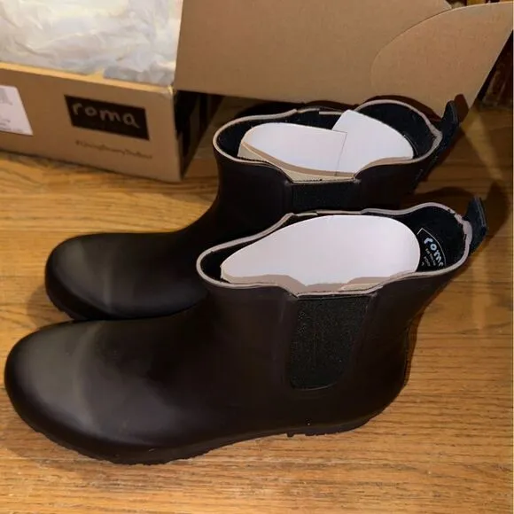 Roma Chelsea Matte Eggplant Size 10 Womens Rain Boots