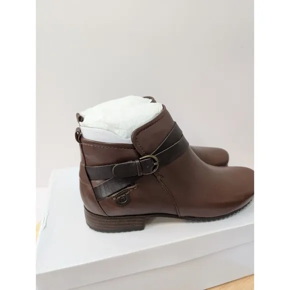Romika Josef Seibel Brown Leather Chelsea Boots Booties Buckle Womens EU37 6-6.5