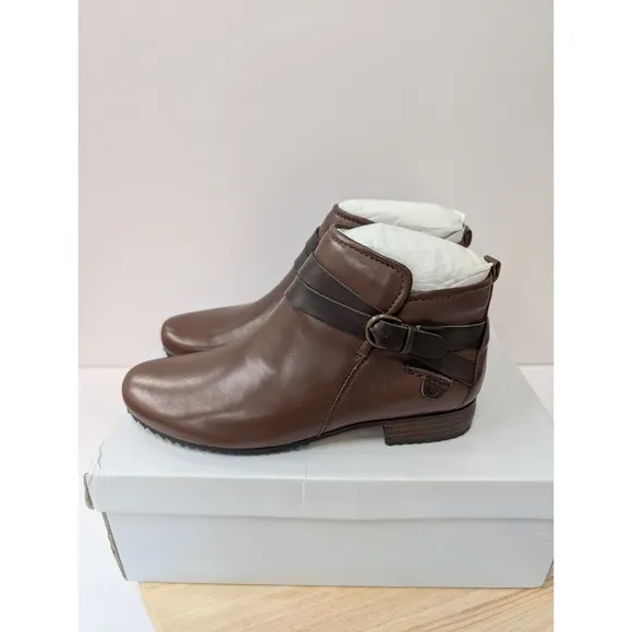 Romika Josef Seibel Brown Leather Chelsea Boots Booties Buckle Womens EU37 6-6.5