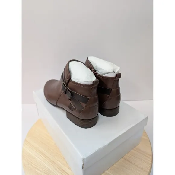 Romika Josef Seibel Brown Leather Chelsea Boots Booties Buckle Womens EU37 6-6.5