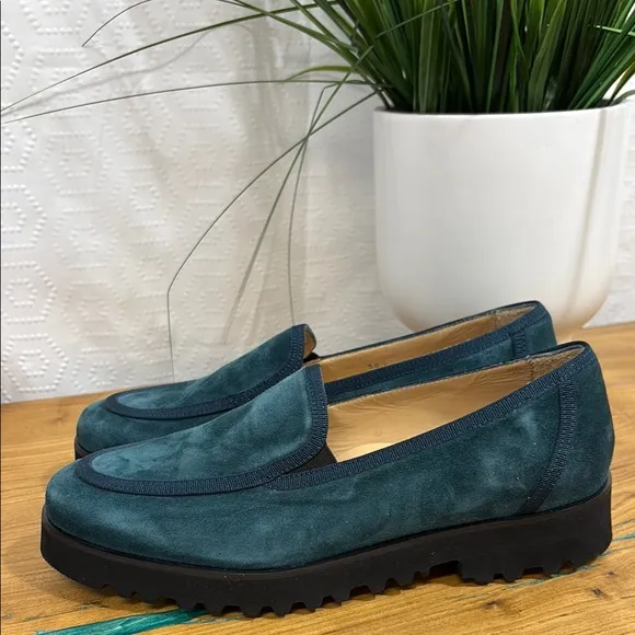 Ron white Green blue Suede Women's Loafers vibram made Italy 38.5
