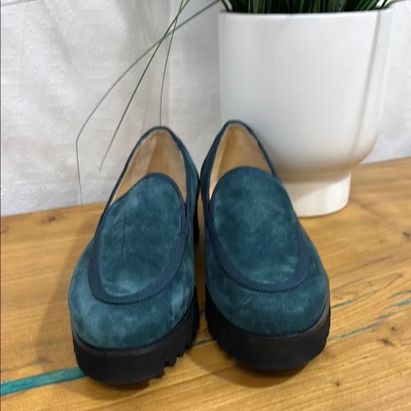 Ron white Green blue Suede Women's Loafers vibram made Italy 38.5