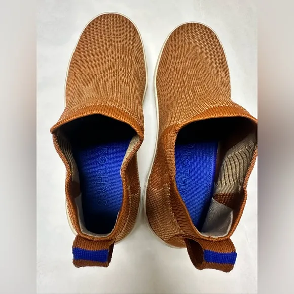 Rothy's Chelsea Ankle Boots Fawn Knit Casual Pull on