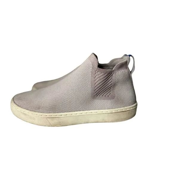 Rothys Chelsea Boots Womens Size 6 Pink White Fabric Mid Top Booties