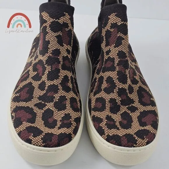 Rothy's Chelsea Wildcat Boot Leopard Cheetah High Top Slip On Sneakers