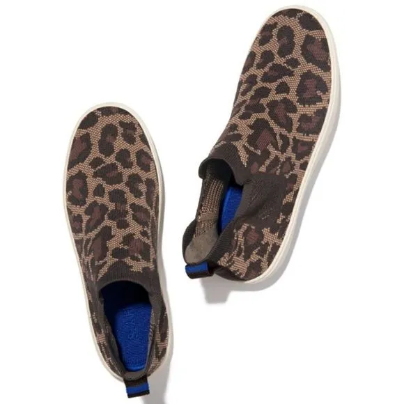 Rothy's Chelsea Wildcat Boot Leopard Cheetah High Top Slip On Sneakers