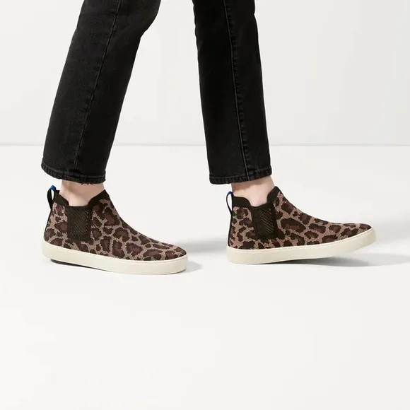 Rothy's Leopard Chelsea Boots, 9.5