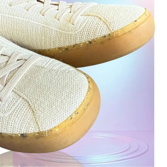 ROTHY’S Limited Edition Hemp Collection Cream and Tan Sneakers Size 10 Women