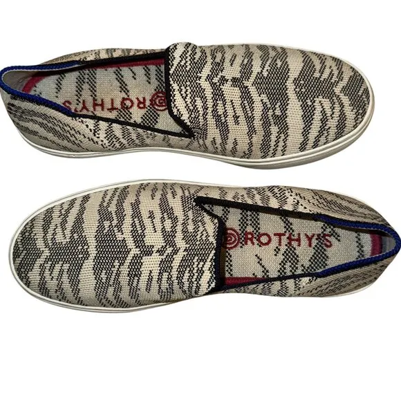 Rothy's Maritime Tiger Print Classic Slip-On Sneaker in Size 7