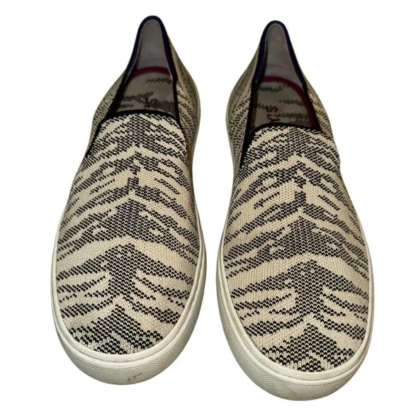Rothy's Maritime Tiger Print Classic Slip-On Sneaker in Size 7