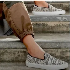 Rothy's Maritime Tiger Print Classic Slip-On Sneaker in Size 7