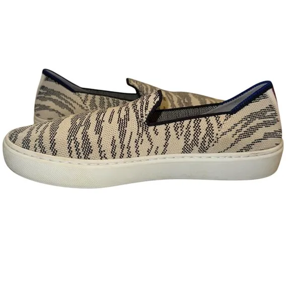 Rothy's Maritime Tiger Print Classic Slip-On Sneaker in Size 7
