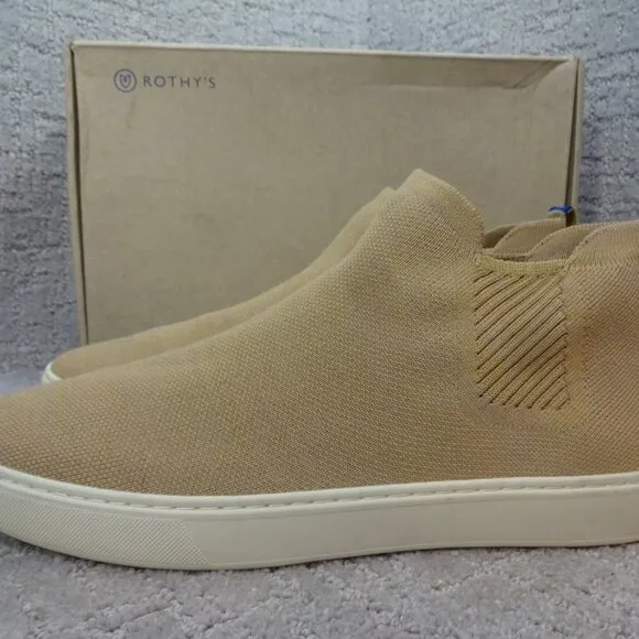 Rothy's Merino The Chelsea Women's Size 12.5 US Camel Knit Pull On Ankle Boots