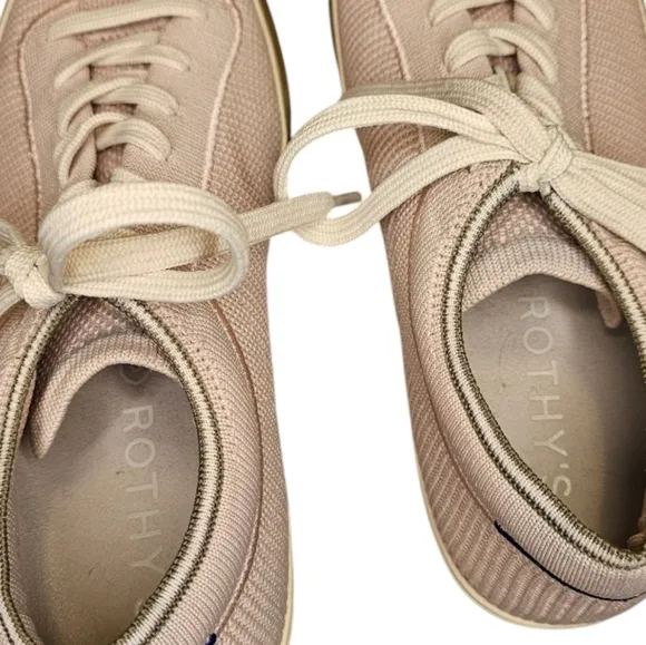 Rothy’s Pale Pink Sustainable Sneakers – Size 8, Machine Washable &amp; Eco-Friendly